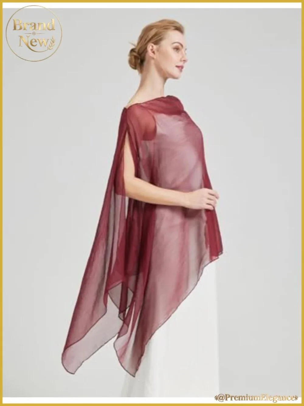 Sheer Bridal Shawl Wrap Wedding Dress Multi-Way Capelet Scarf Polyester